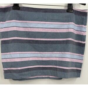 Gap Mini Skirt Plus Size 18 Blue Gray Pink Striped Preppy Cotton Blend Casual